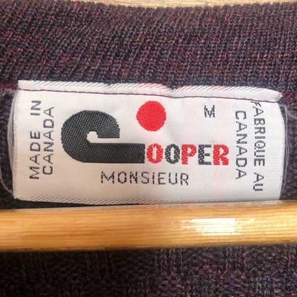 Vintage Grandpa  Textured Pullover V-Neck Wool Blend  Knit Sweater Medium - Picture 4 of 8